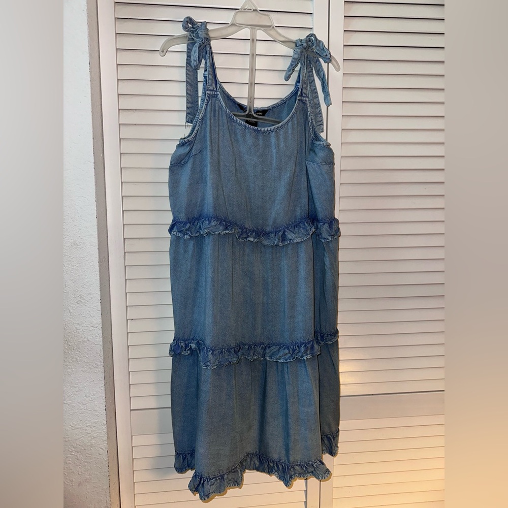 Blue Denim Midi Dress